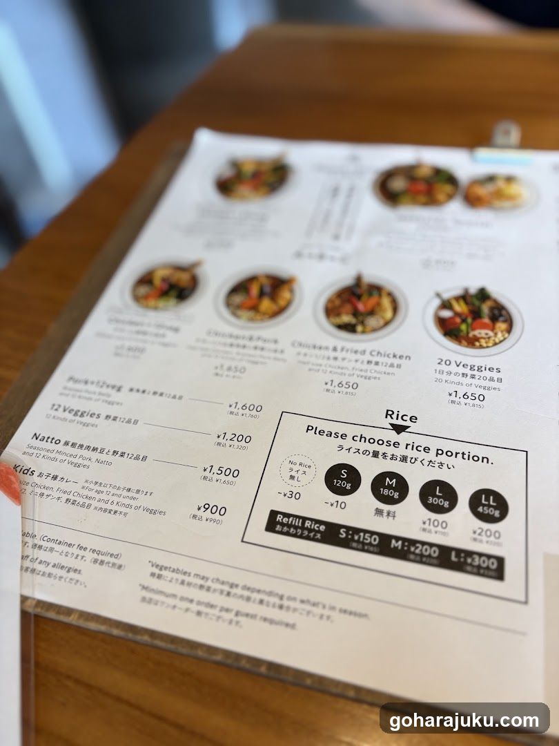 Japanese Restaurant Menu Display