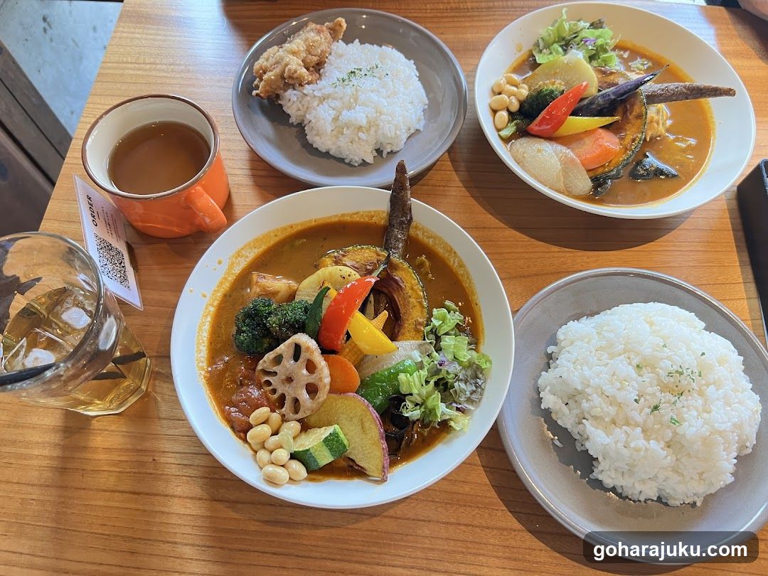Curry and Rice Meal Spread