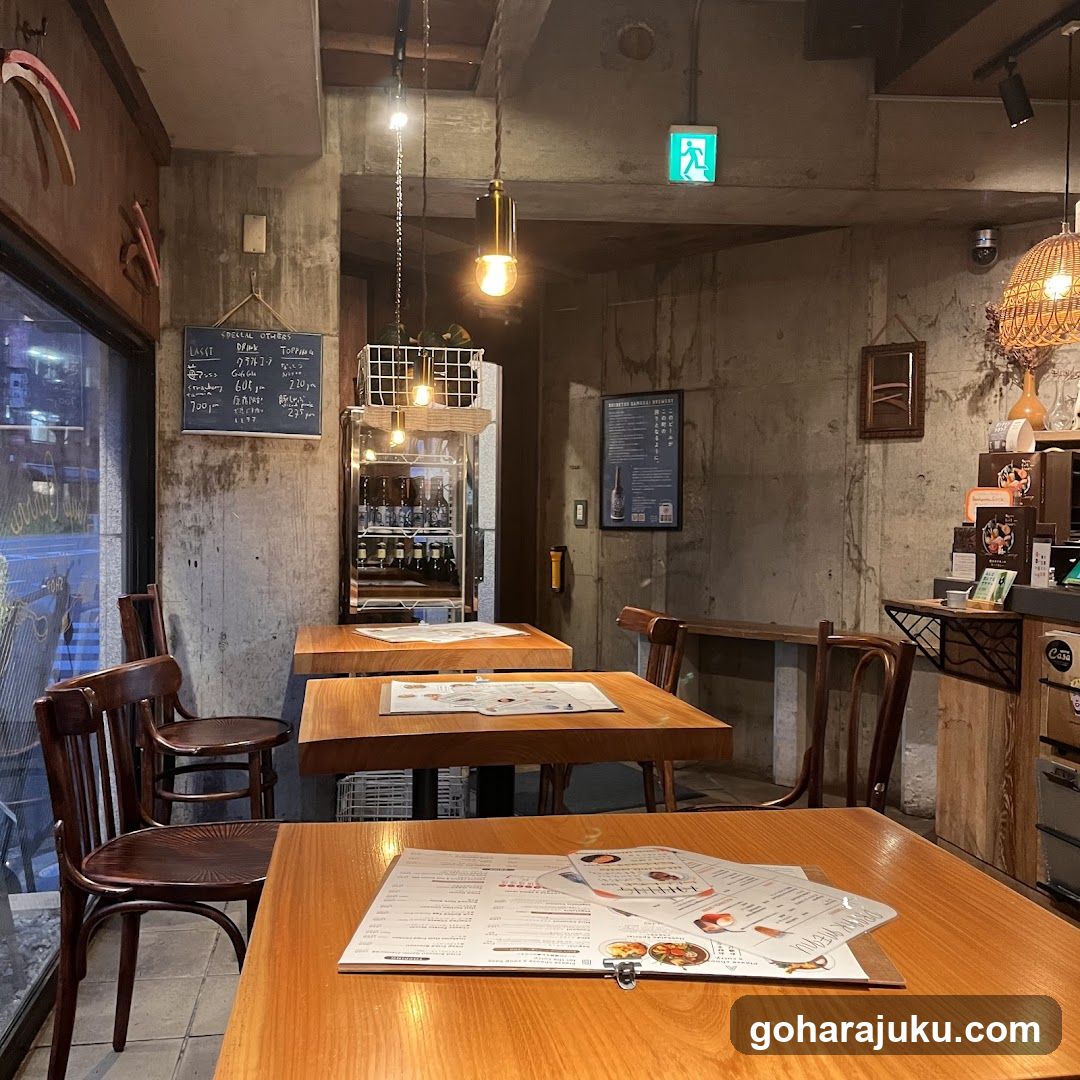 Interior of a rustic cafe or restaurant