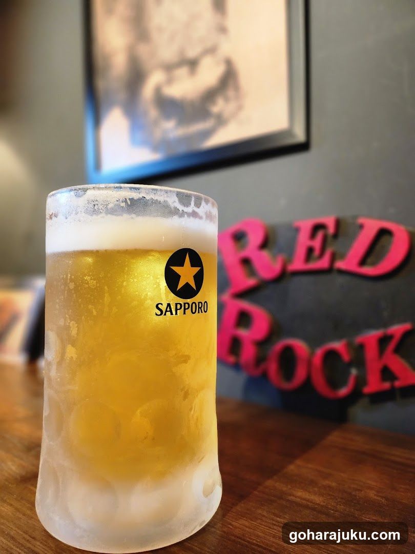 Sapporo Beer in a Bar Setting
