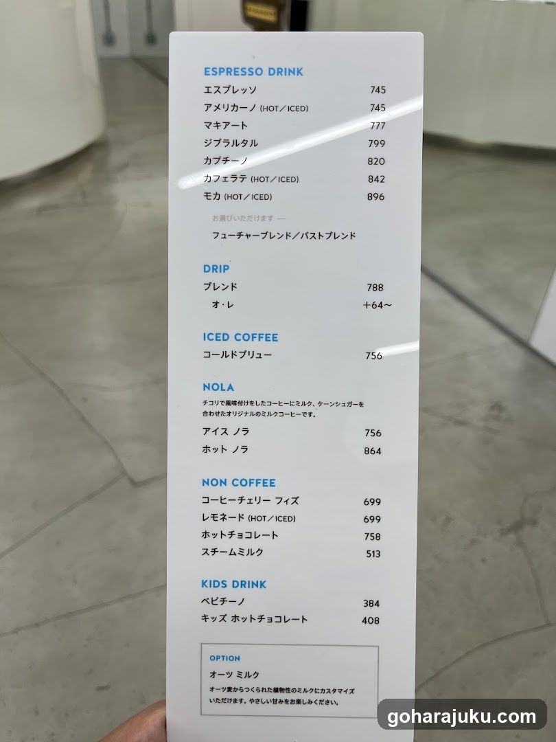 Coffee Menu