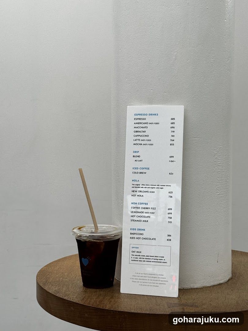 Coffee Shop Menu and Drink