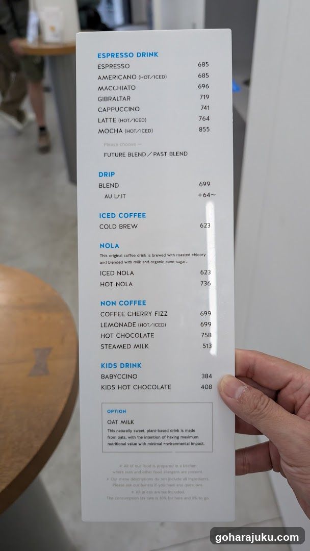 Coffee Shop Menu