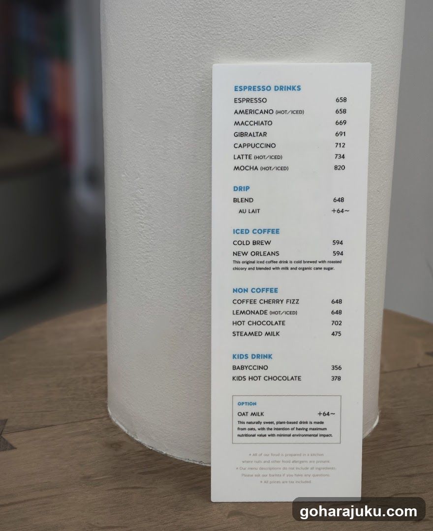 Coffee Menu