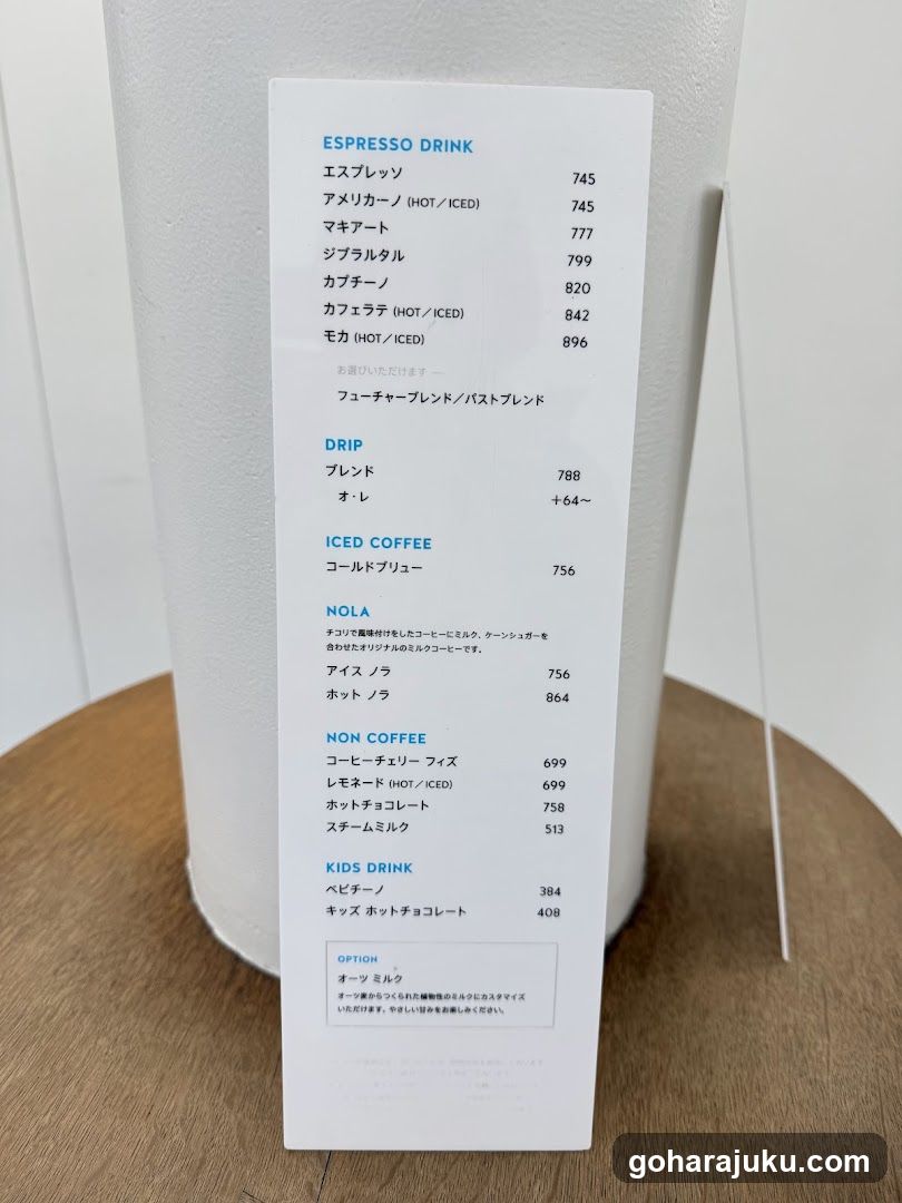 Coffee Shop Menu