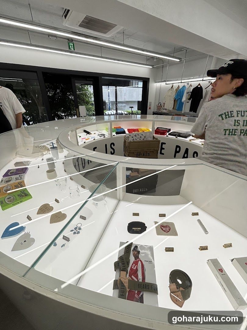 Interior Display Case with Merchandise and Staff