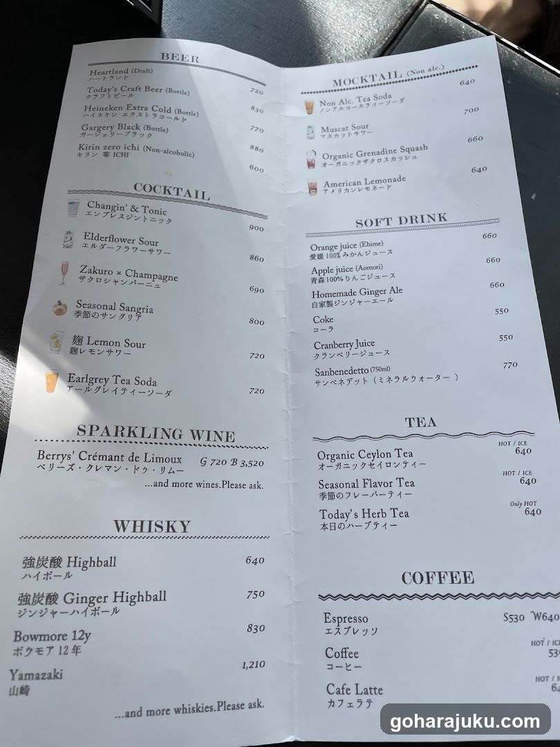 Japanese Restaurant Menu