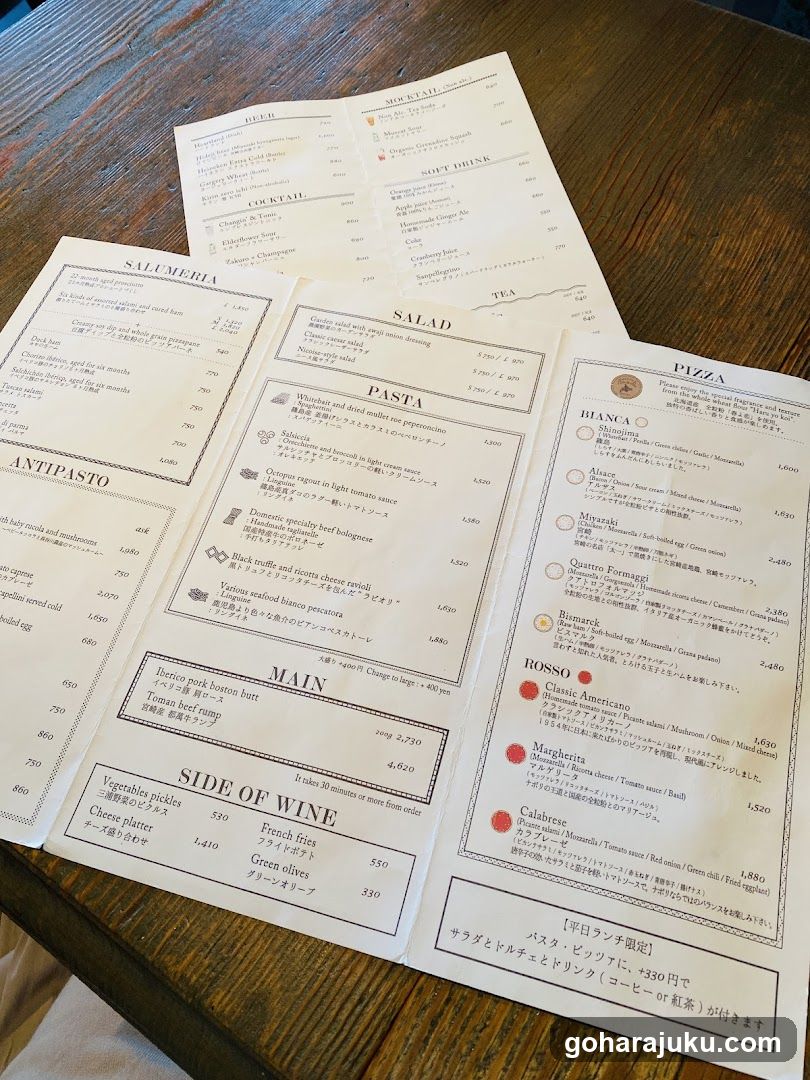 Pizza and Pasta Menu Spread