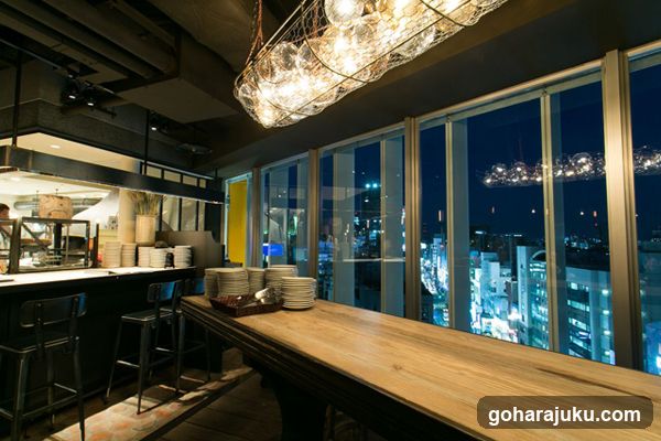 High-rise Bar Interior at Night
