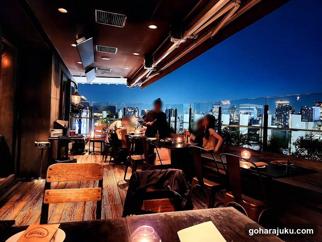 Rooftop Bar Interior at Night