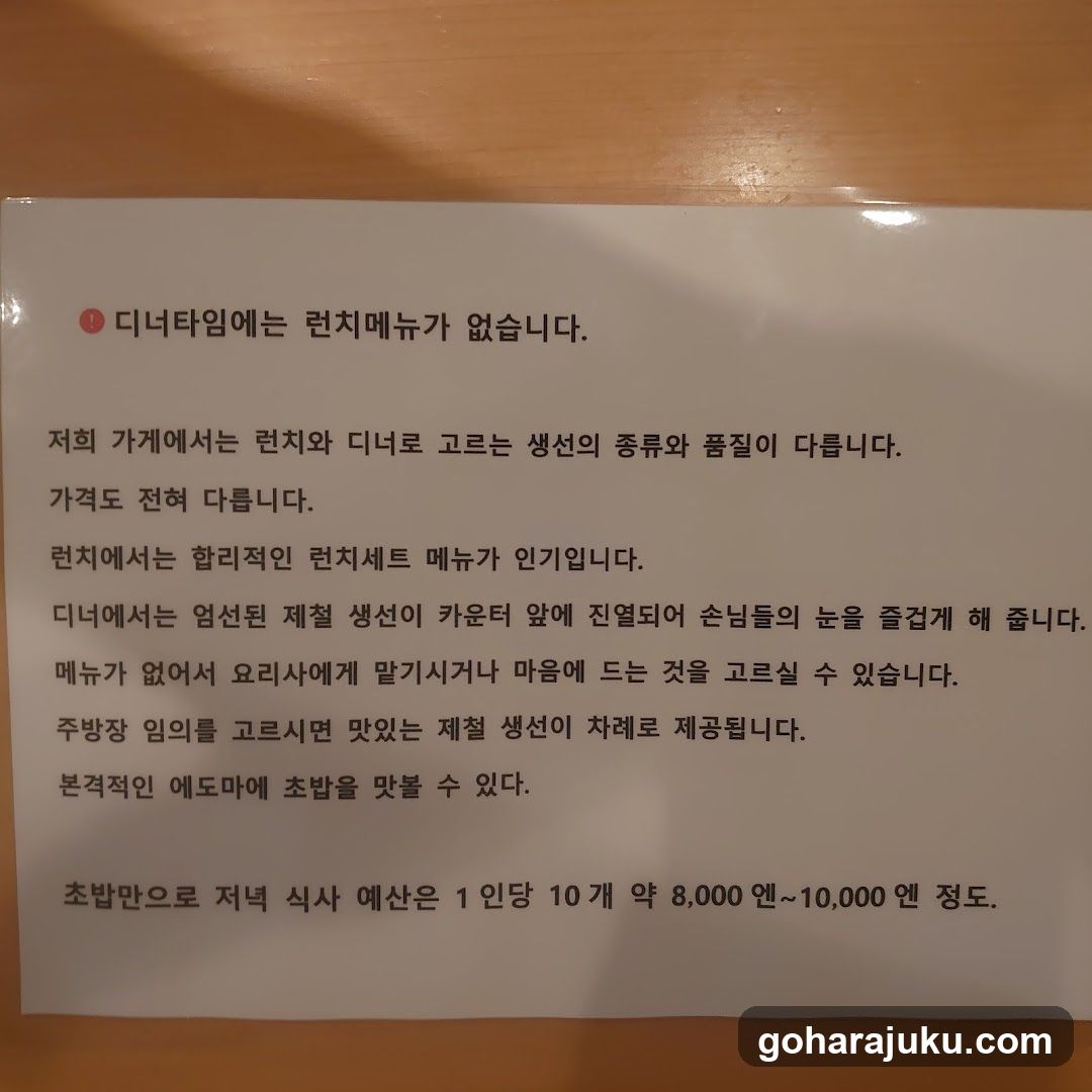 Sushi Shop Information Board