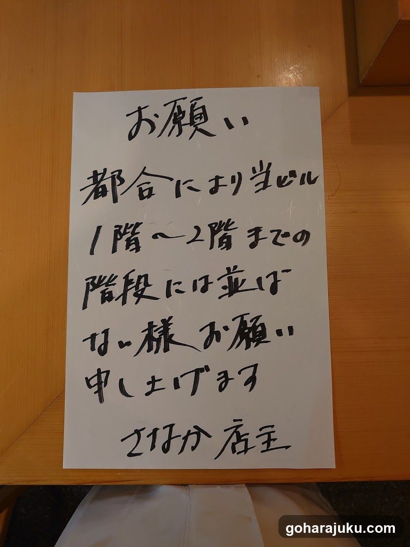 Handwritten Note on Table