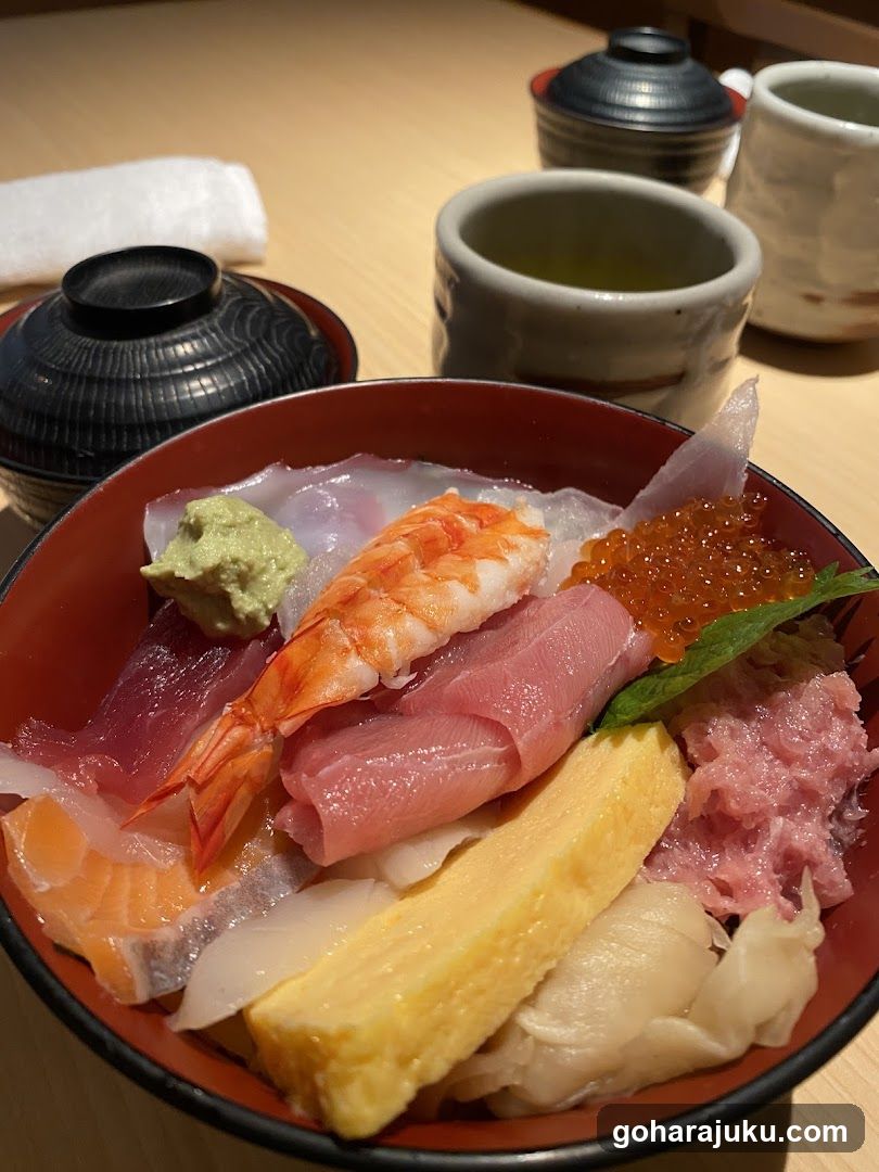 Sashimi Bowl with Shrimp and Fish Slices