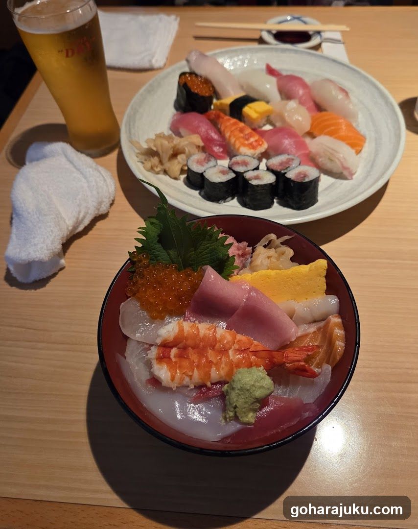 Sushi and Beer Meal