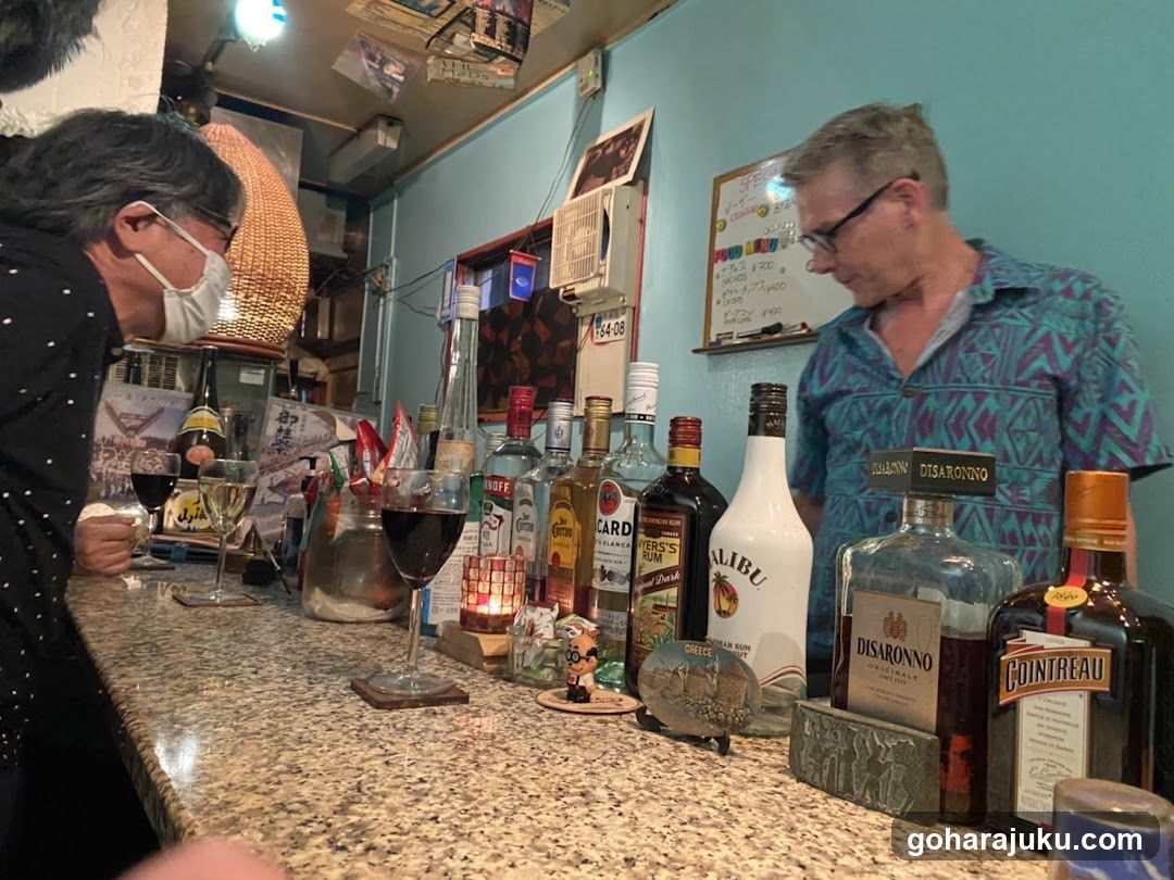 Bar Interior with Bottles and Drinks