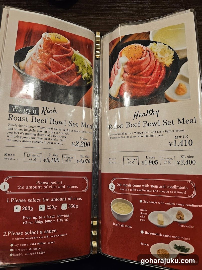 Wagyu and Healthy Roast Beef Bowl Set Menu