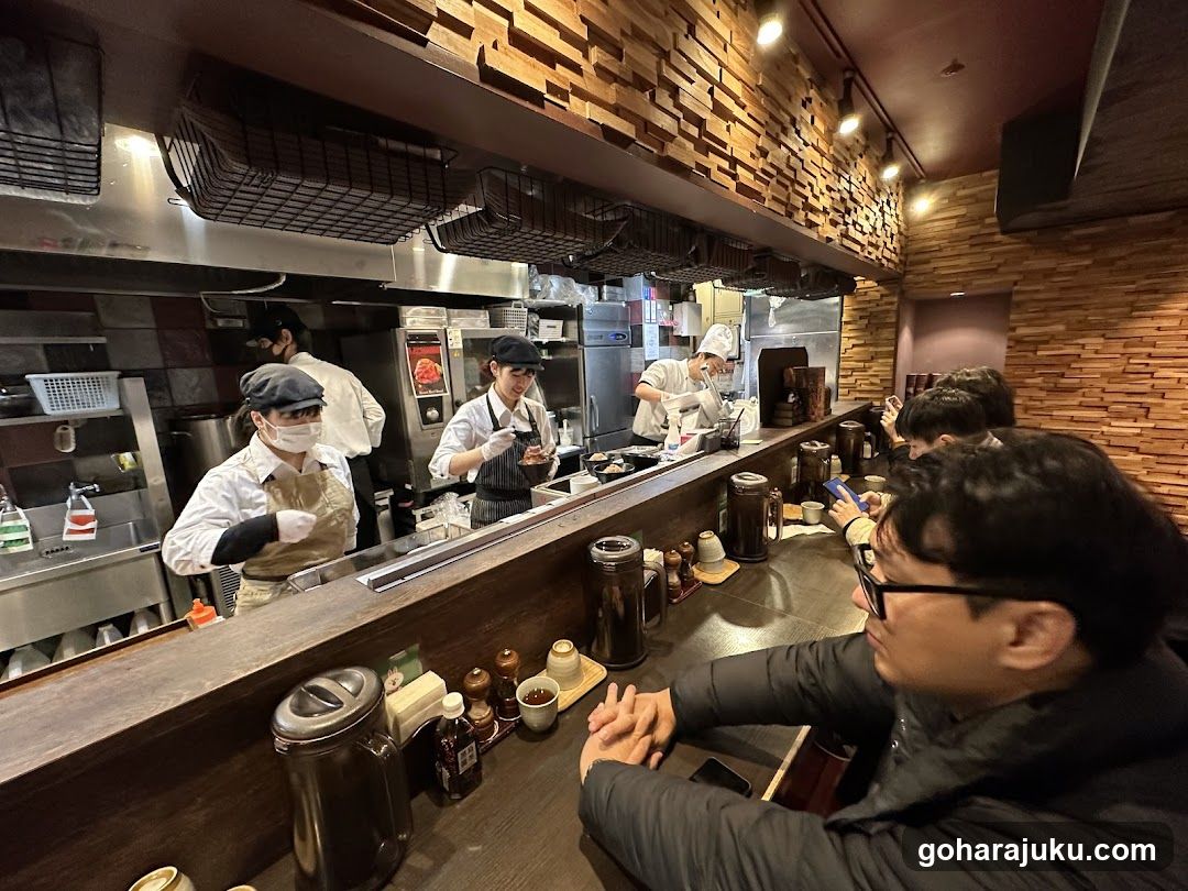 Restaurant Interior with Staff and Customers