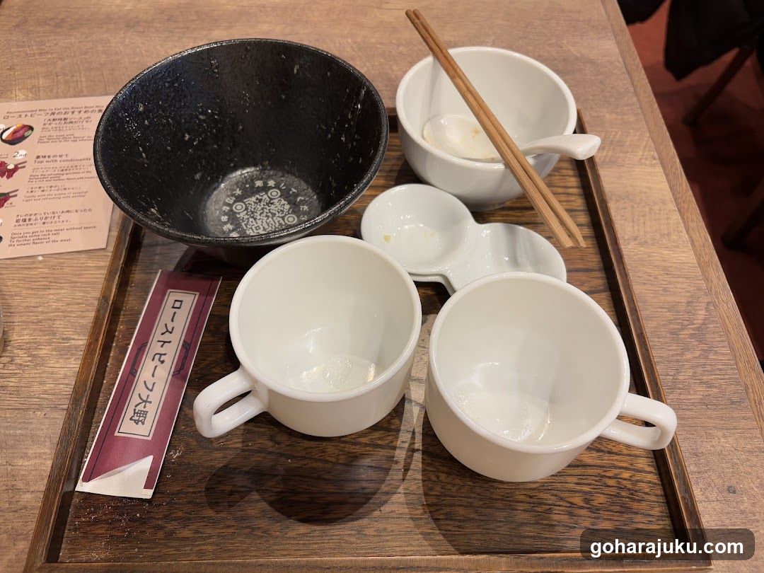 Dining Table Setting with Bowls and Utensils