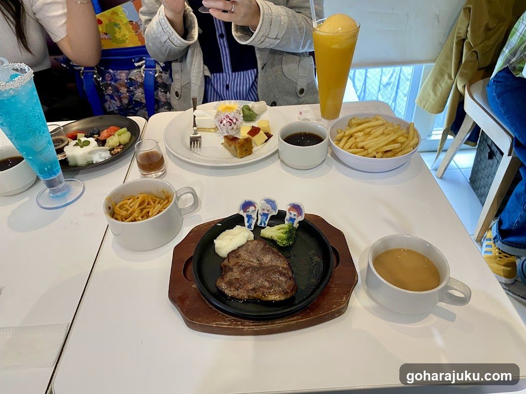 Dining Table with Food and Drinks