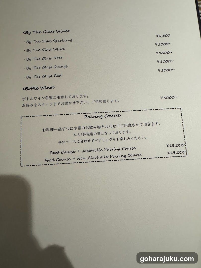 By The Glass Wine Menu