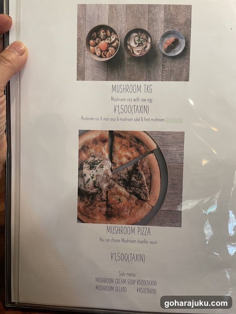 Mushroom Menu Page