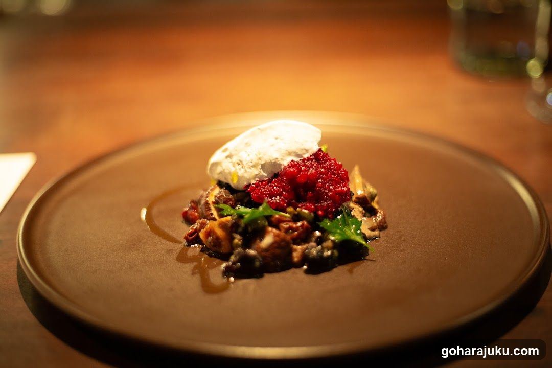 Plated Dish with Red Caviar and Cream