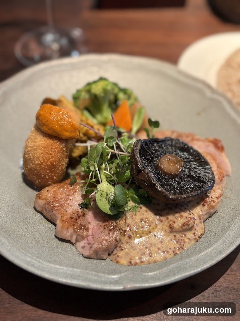 Plated Dish with Meat and Sides