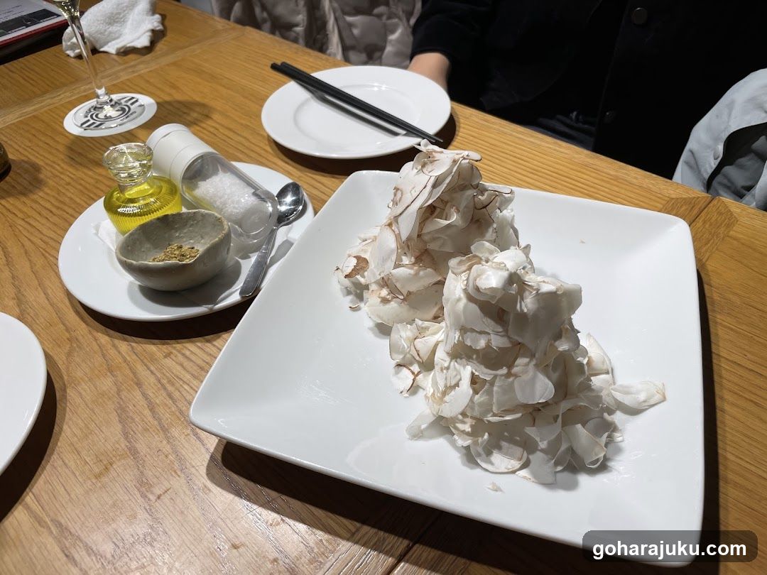 Dining Table with Shell Dish and Condiments