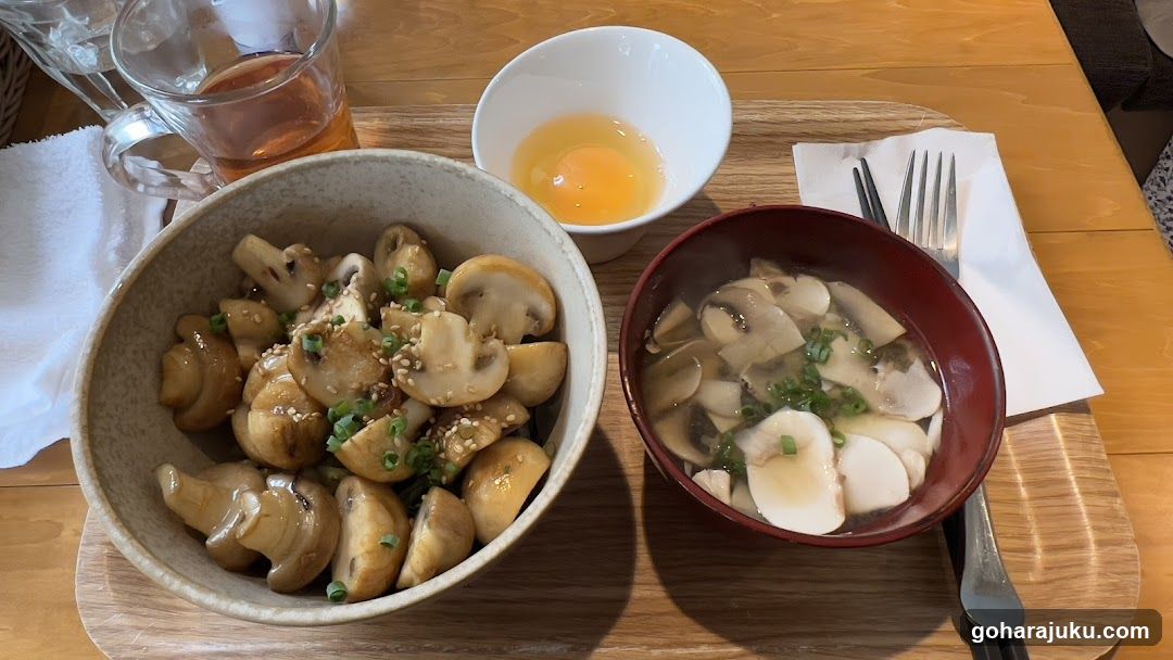 Mushroom Dish with Egg Yolk and Soup