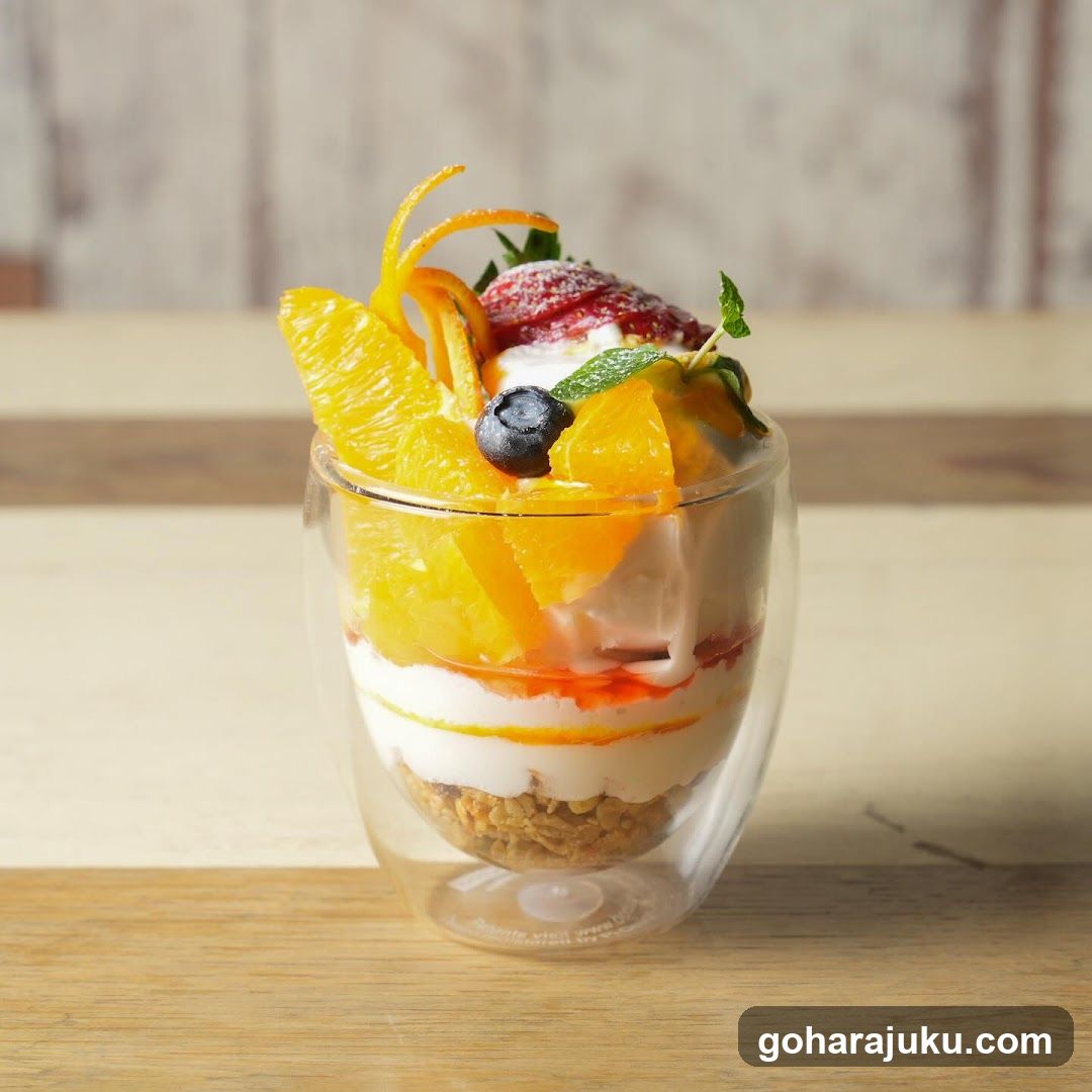 Fruit Dessert in Glass Cup