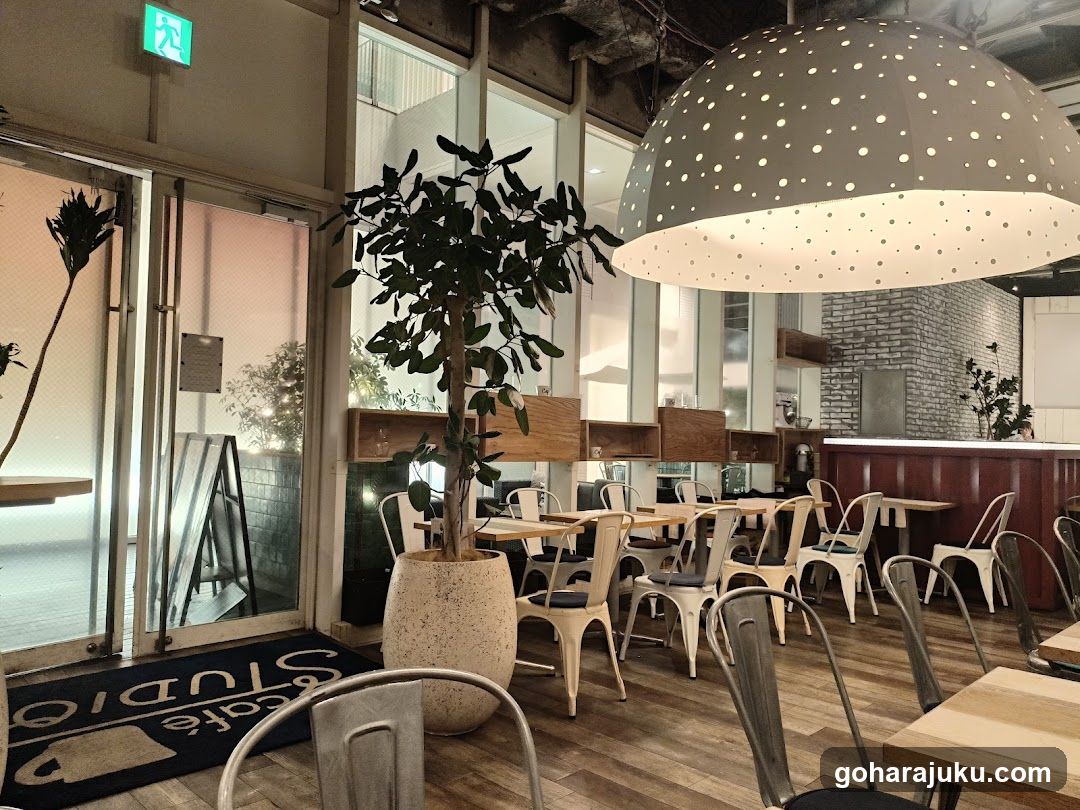 Cafe Interior with Large Pendant Light