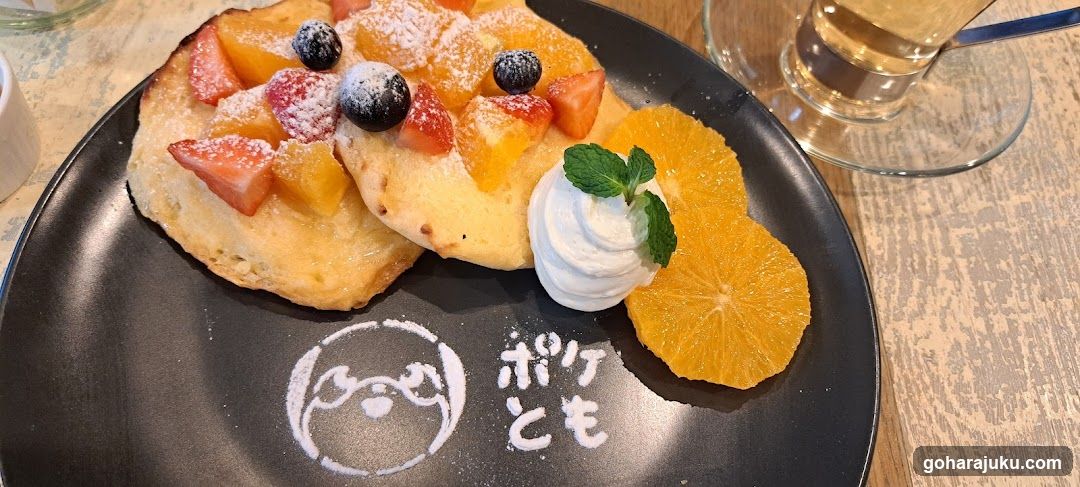 Fruit Pancake with Whipped Cream and Mint