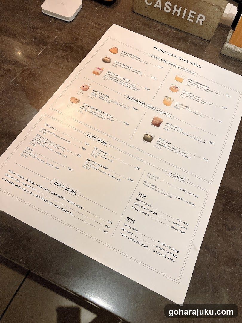 Trunk (Bar) Cafe Menu