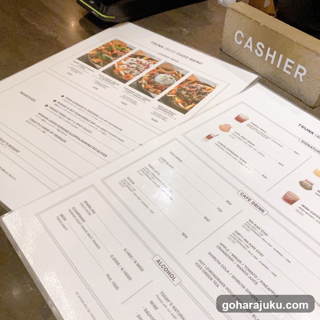Trunk (Bar) Food Menu