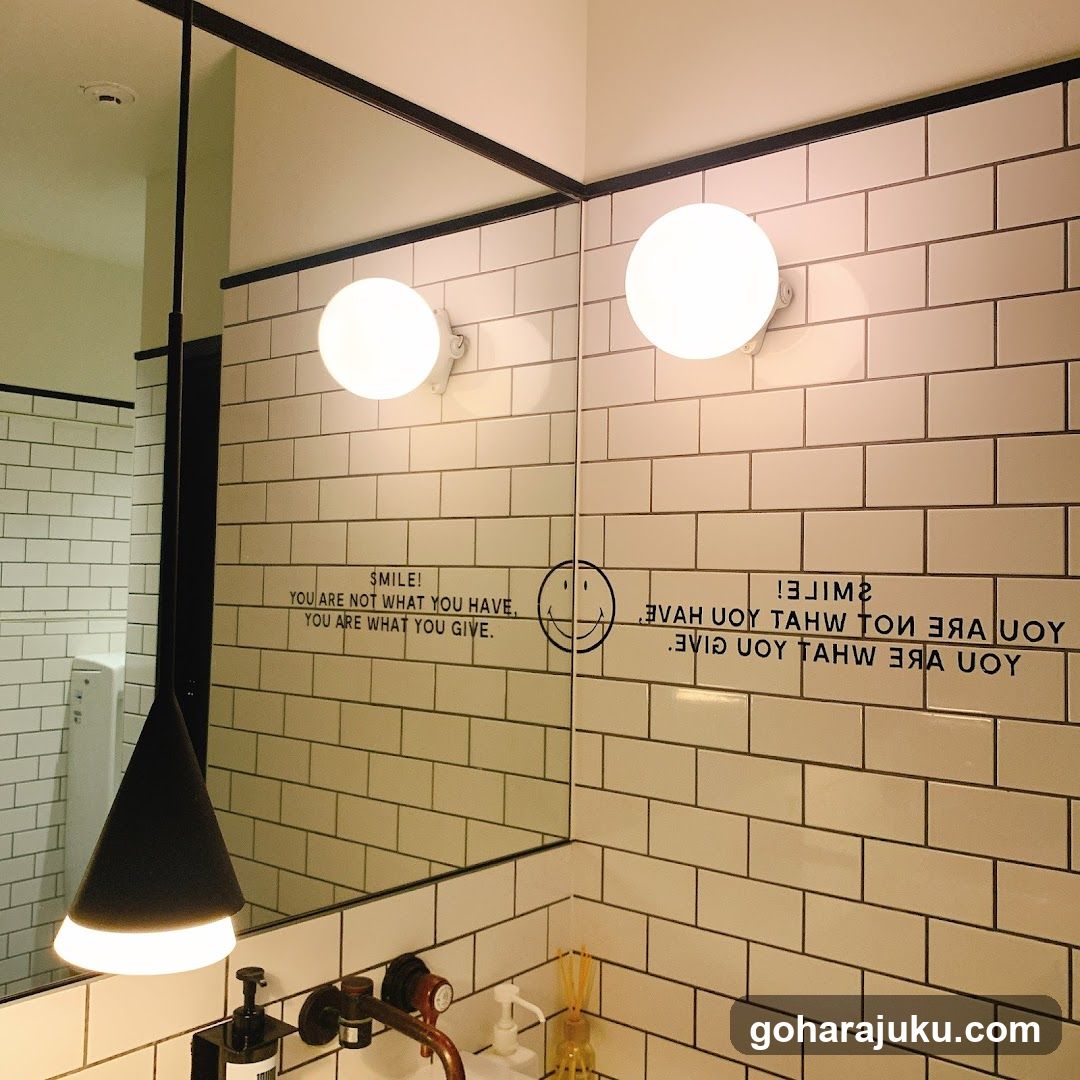 Bathroom Interior with Mirror and Tiles