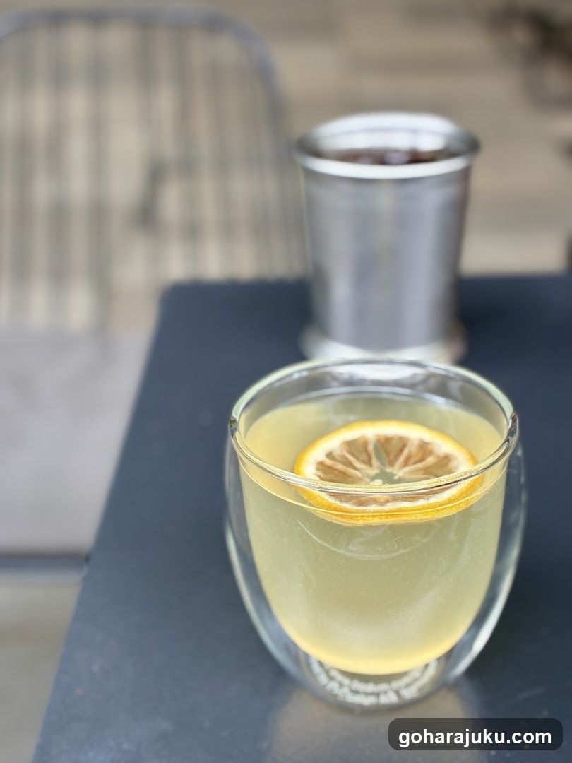 Lemon Drink with Metal Cup