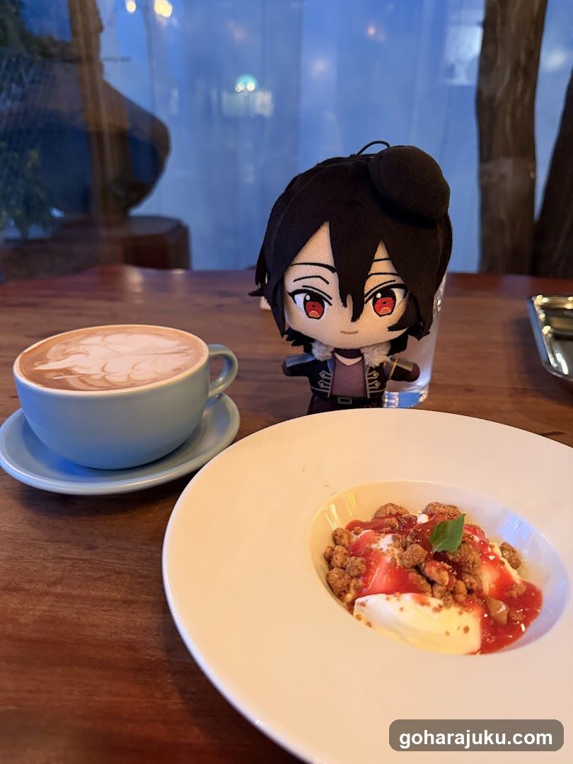 Anime Character with Dessert and Coffee