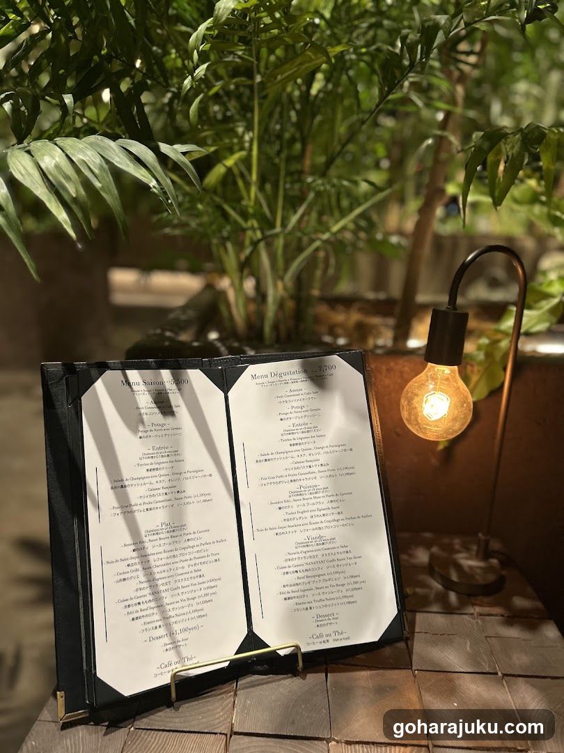 Maison du Vin Menu