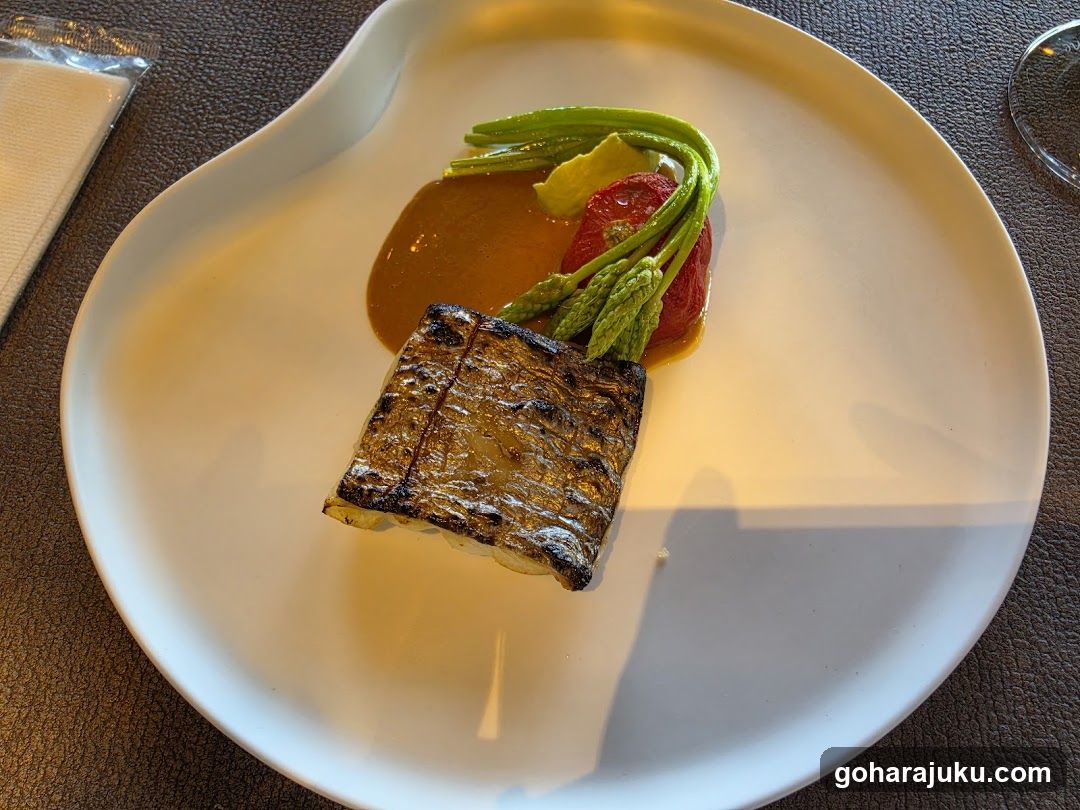 Grilled Fish with Asparagus and Sauce