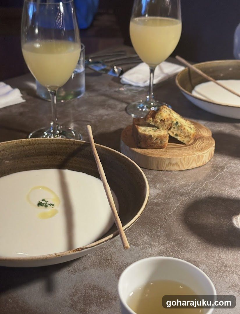 Dining Table with Soup and Bread