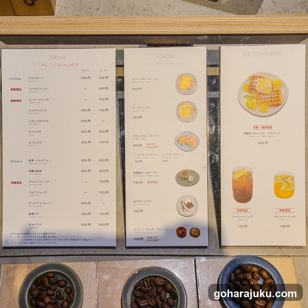 Coffee Shop Menu Display