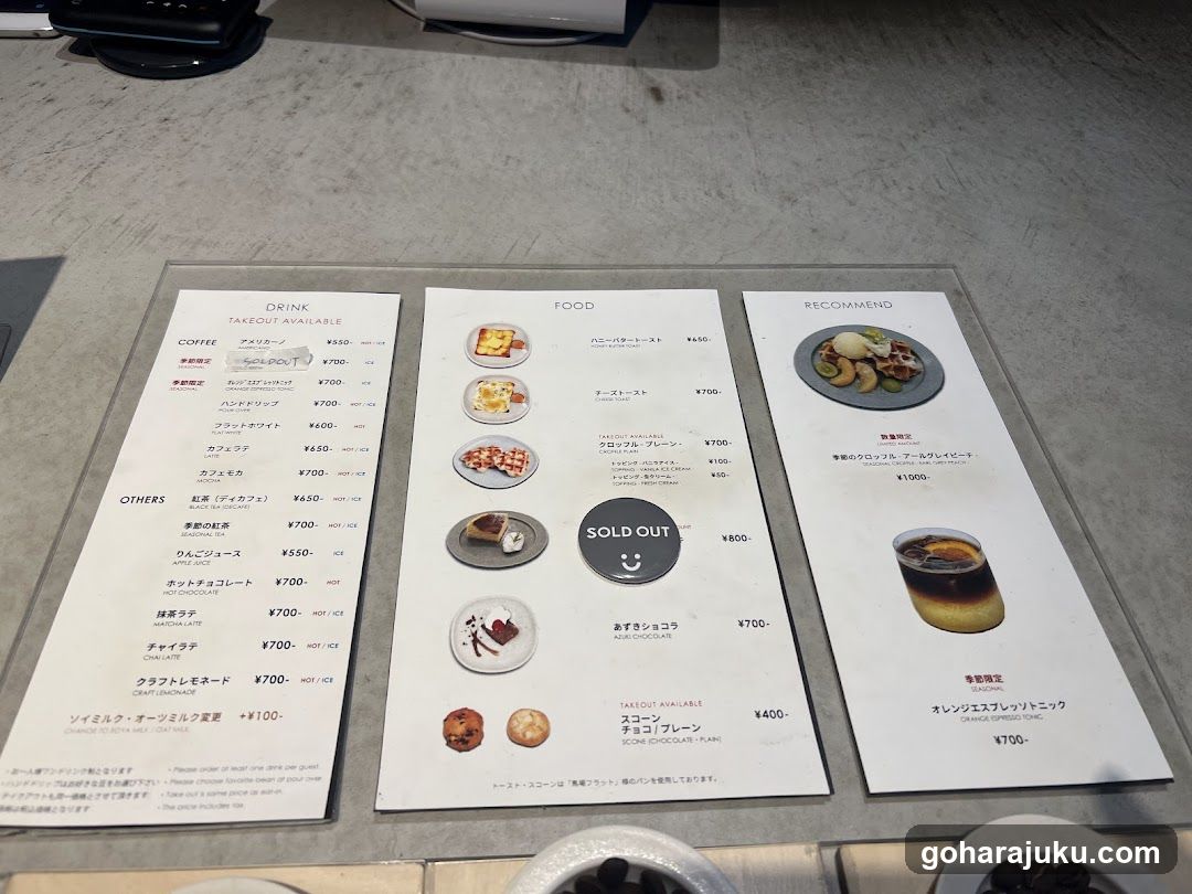 Coffee Shop Menu