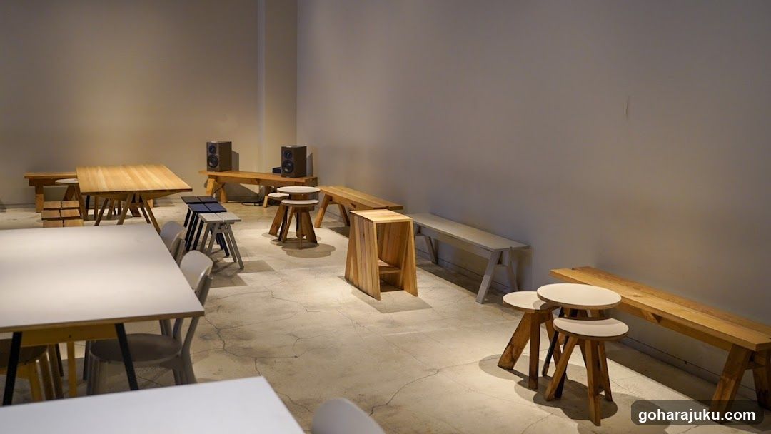 Interior of a minimalist café or co-working space