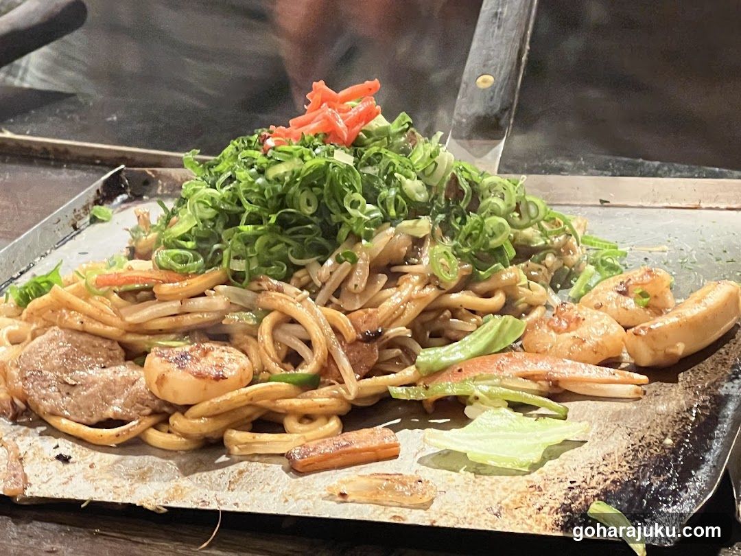 Grilled Noodles with Toppings