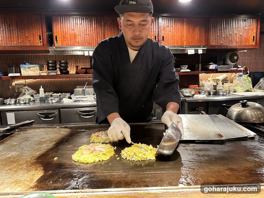 Chef Cooking on Teppan