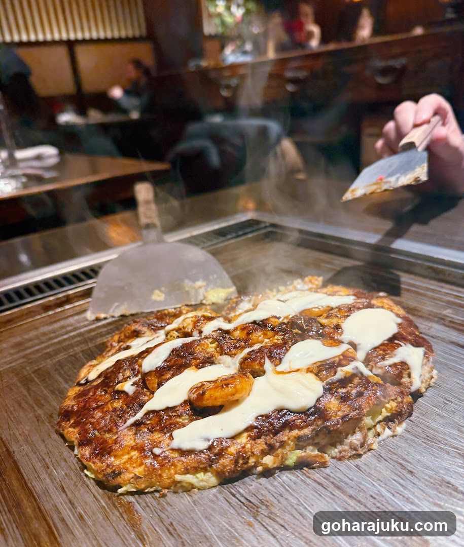 Okonomiyaki on Teppan