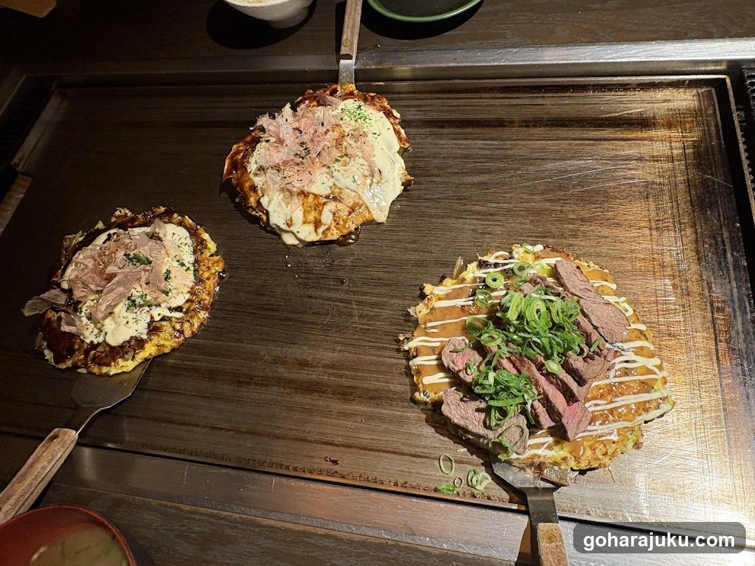 Okonomiyaki on a Teppan Grill