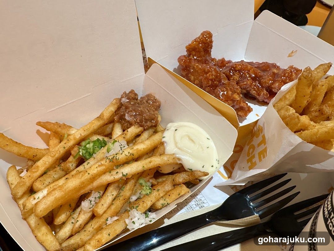 Fast Food Meal with Fries and Chicken