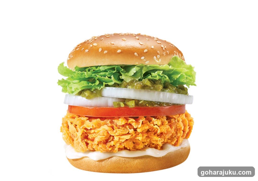 Chicken Burger with Pickles and Onions