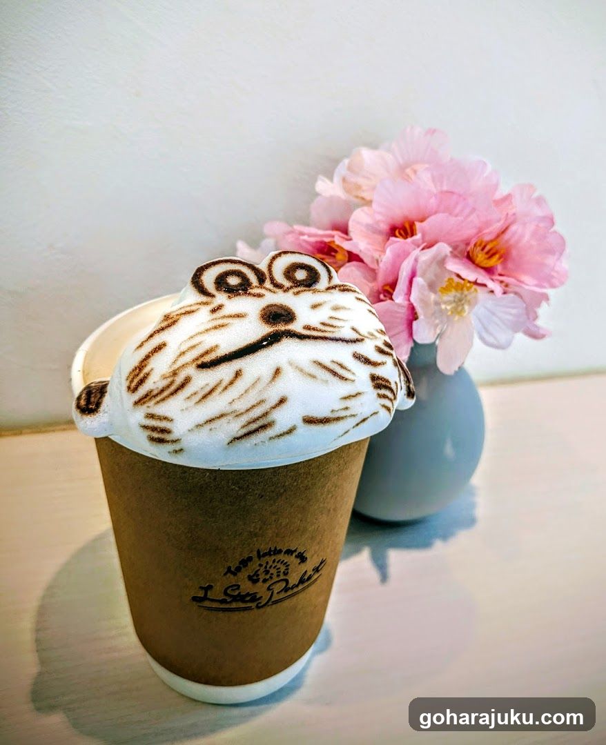 Latte Art Coffee with Flower